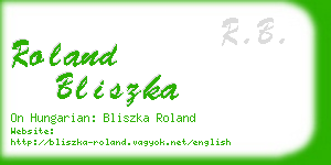 roland bliszka business card